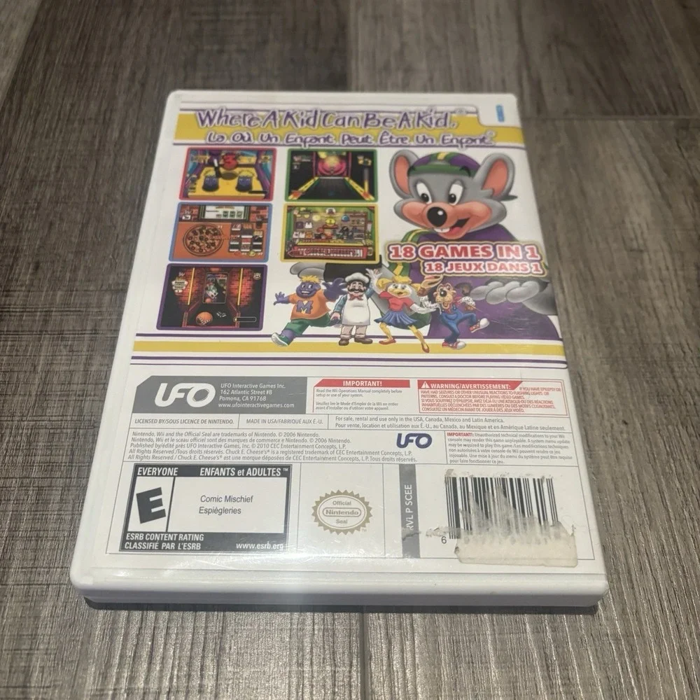 Chuck E. Cheese's Party Games (Nintendo Wii, 2010) No Manual - Tested